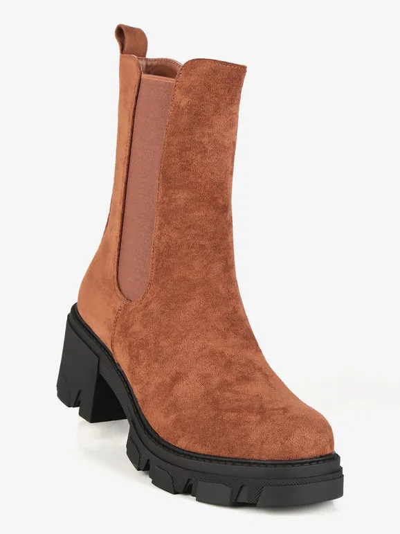 Dame Rose Botines de mujer en ante con tacón y plataforma