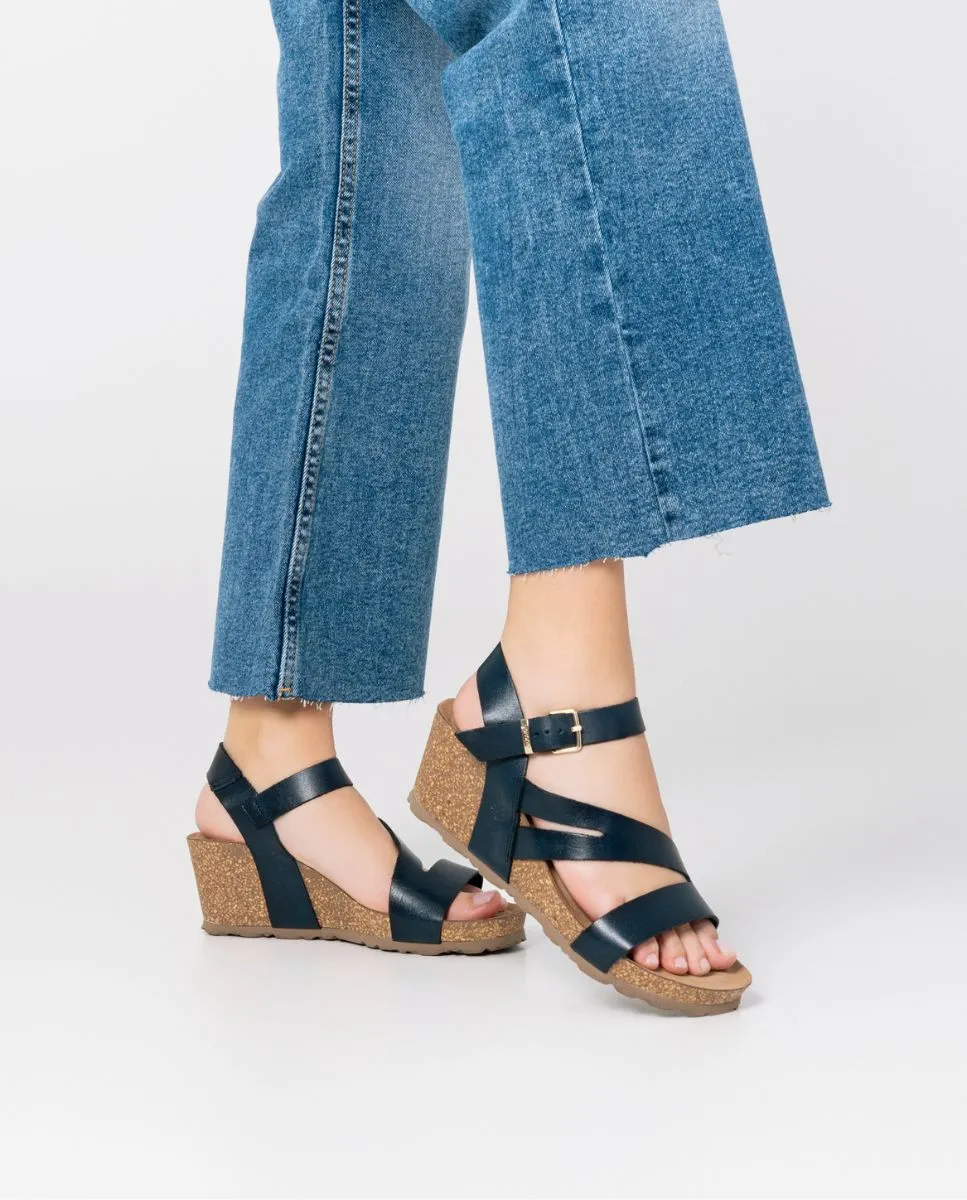 Sandalia cuña Cadiz 302 azul