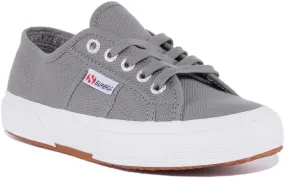 Superga 2750 Cotu Zapatillas clásicas de lona con cordones para mujer en gris